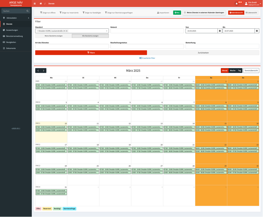 ARGE NÄV – Dienstplan-Anpassungen