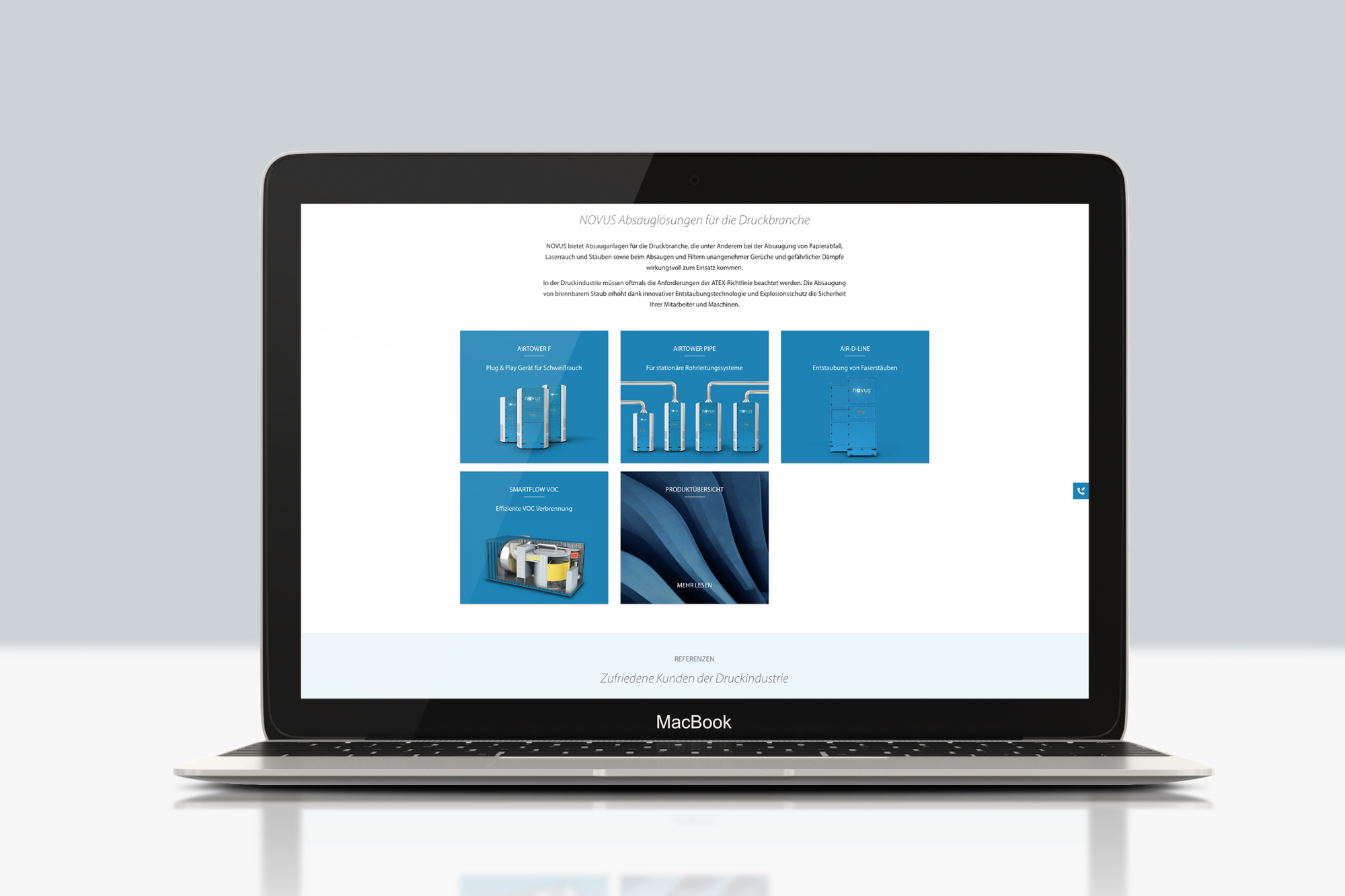 Novus air – Produktübersicht auf MacBook
