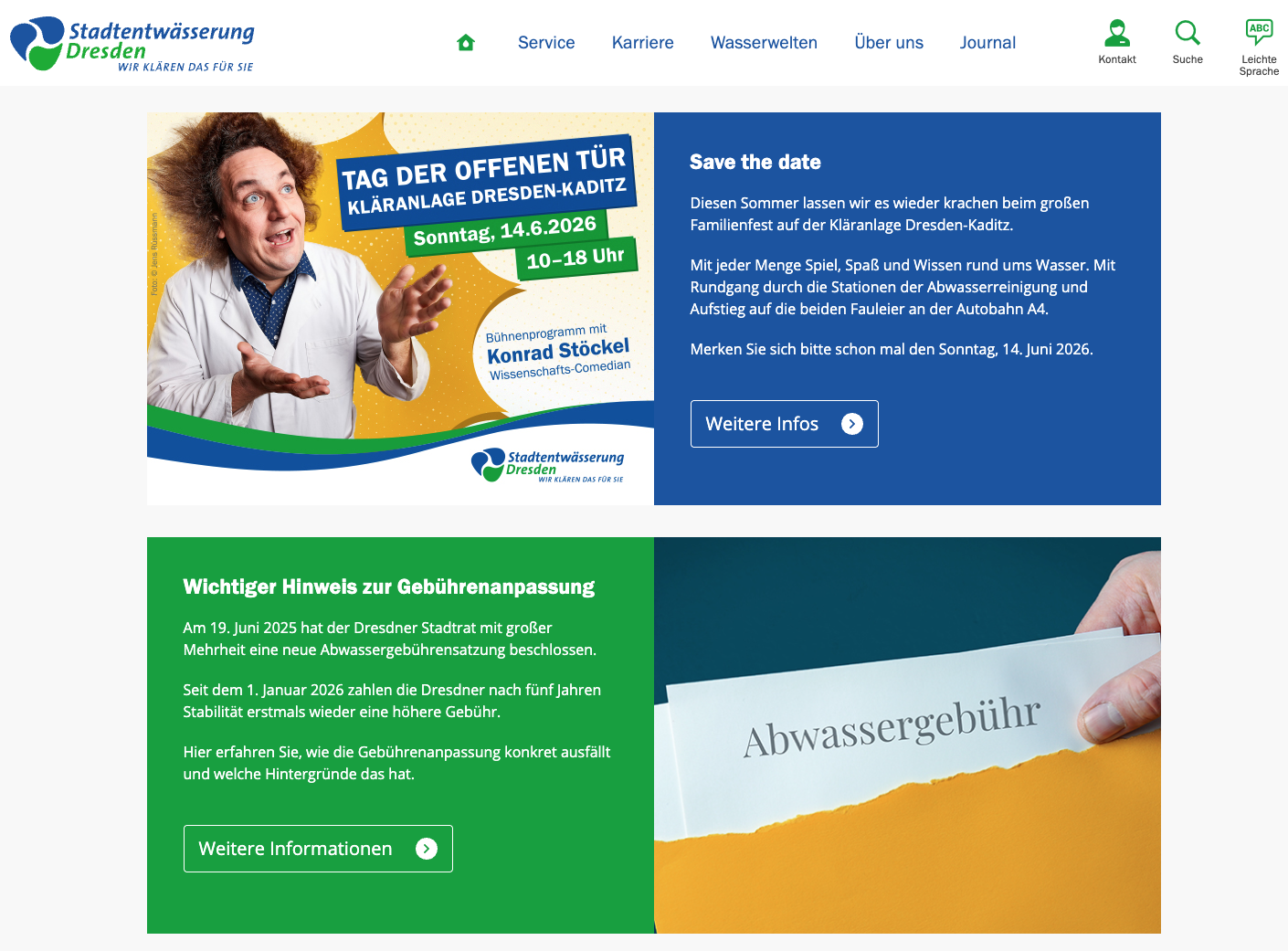 Stadtentwässerung Dresden – Aktuelle Inhalte